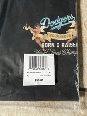 Born X Raised LA Dodgers Opening Day T-shirt AUTHENTIC Cherub Angel Tee Size XL