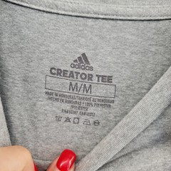 ADIDAS CREATOR TEE Mens Medium Short Sleeve T-Shirt Athletic Pullover Gray