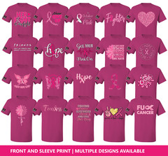 Collection Designs Breast Cancer Awareness US Flag Sleeve Unisex Pink T-Shirt