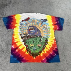 GRATEFUL DEAD Summer Tour Concert Liquid Blue Tie Die Graphic Tshirt Tee Small