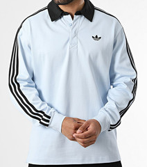 NEW MEN’S ADIDAS ORIGINALS 3 STRIPES RUGBY POLO SHIRT ~ SIZE LARGE #KE2445