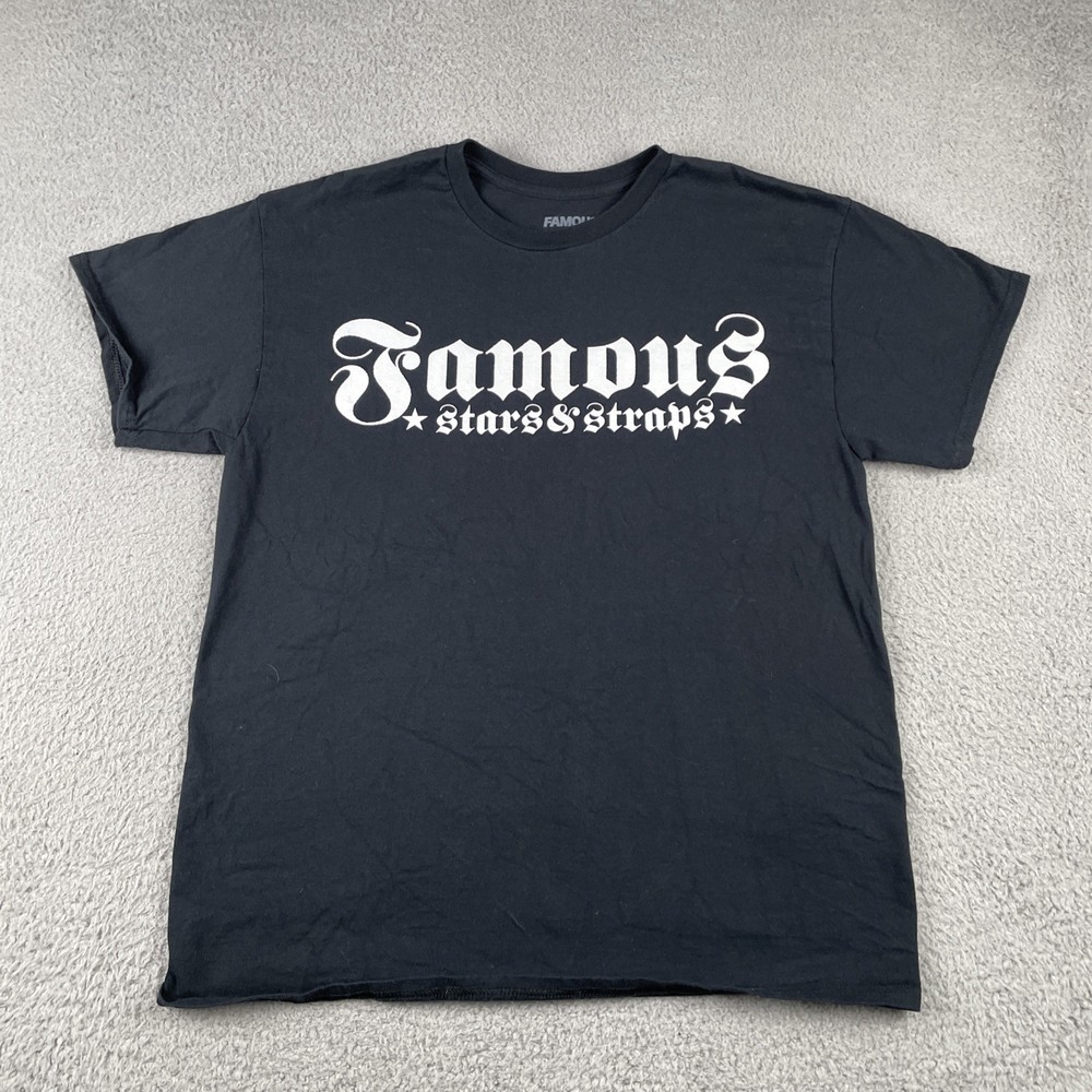 Famous Brand Jet L Black Shirt 100% Cotton Knit Classic Boxy Fit Classic Logo