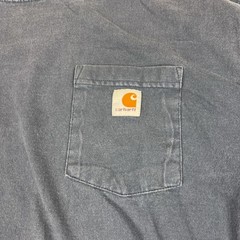 Carhartt Shirt Mens Large Blue Long Sleeve Pocket Workwear Tee Relaxed Fit