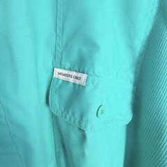 VTG Members Only L Shirt Teal Green Quarter Button Ribbed Hem Pockets NEW