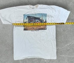 dirt track race car t shirt size large white graphic Crowd Pleaser retro