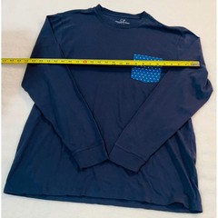 Vineyard Vines Mens Long Sleeve Pocket T-Shirt Navy Blue Stars Logo Large