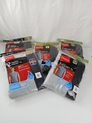 2 Pack Hanes Men Pocket T-Shirts Comfort Wicking Dri Gray/Black Med, LG,XL #196A