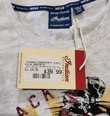 Indian Motorcycle Men’s FLAT TRACK CHAMPIONS T-Shirt, White/Grey 2 XL