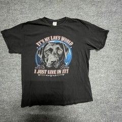 Delta Pro Weight T-Shirt Mens Size XL Black It’s My Lab’s World Dog Graphic Tee