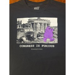 Casey Rocket Congress Is Furious Grimace Graphic T-Shirt Mens Medium Black