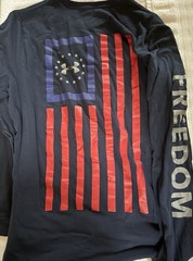 Under Armour 1370813 Men XL Athletic UA Freedom Flag Long Sleeve Tee -Navy NWOT