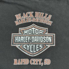 Vintage Harley Davidson Shirt Large Black Wolves Flames Y2K Rapid City