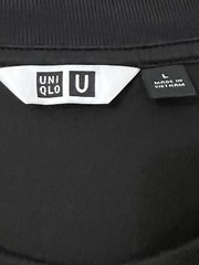 Uniqlo U AIRism T Shirt Mens L Black Oversized Crew Neck Short Sleeve Tee