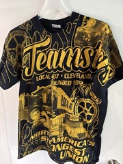 Vintage Unionmade Teamsters 90s Local 407 Cleveland All Over Graphic Tee Size XL