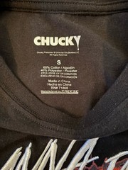 Chucky “Wanna Play?” Graphic T-Shirt – Men’s Regular Small – Black Horror Movie