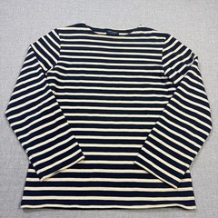 Saint-James T-Shirt Mens XS Blue Striped Round Neck Cotton Long Sleeve France