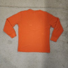 Polo Ralph Lauren Shirt Mens Large Orange Thermal Waffle Knit Long Sleeve Top