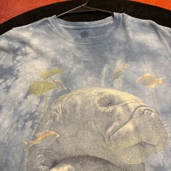 Men’s Large The Mountain Vintage Aquatic Sea Whale Faded Graphic T Shirt Tie Dye