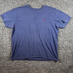 VTG Polo Ralph Lauren Mens XL Heathered Blue Crewneck T-Shirt Red Pony Logo