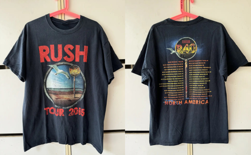 Y2K 2015 Rush American Tour Band T-shirt Rock Graphic Streetwear Tee USA S-5XL