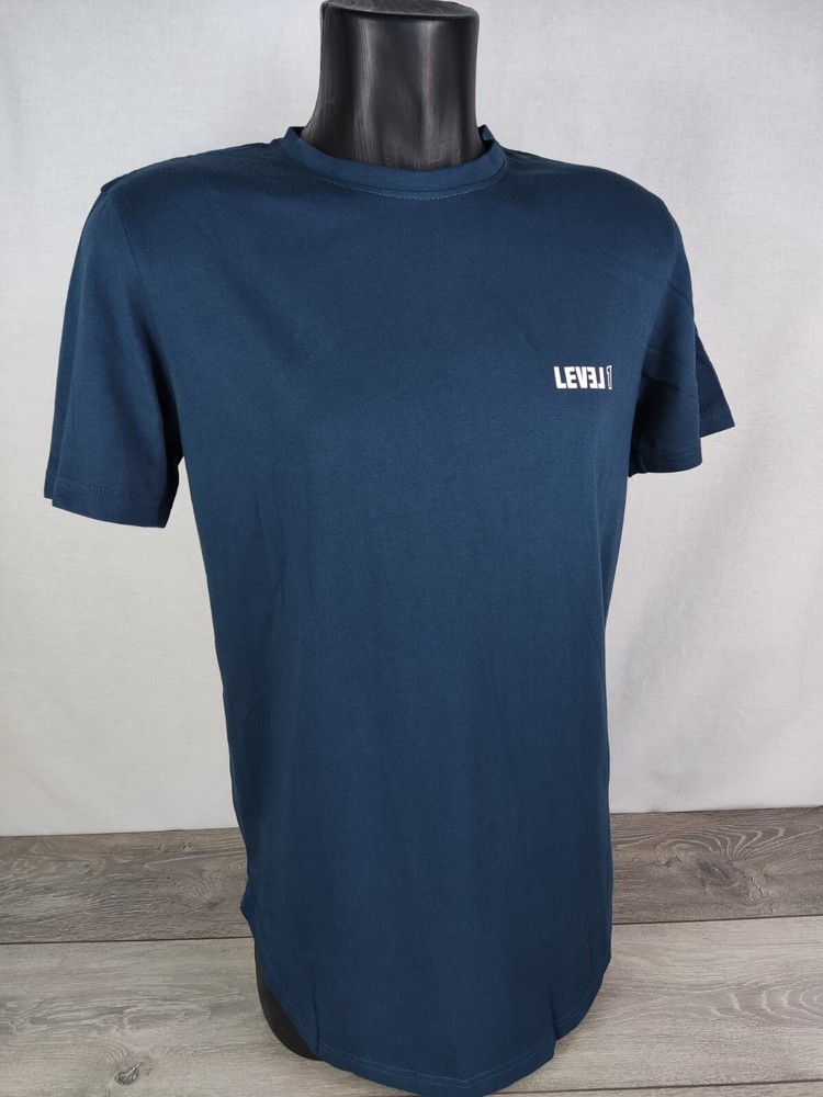 NEW LEVEL 1 Navy Men’s T Shirt Top Short Sleeve Medium Blue