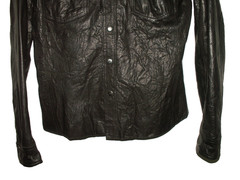 Men’s All Saints DEMON LEATHER SHIRT jacket overshirt L (ref78) £99.99!!!!!