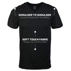 Gildan Men’s V-neck T-shirts, Multipack, Style G1103, Black (6-Pack),