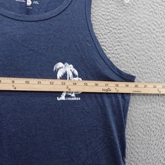 Chubbies The Relaxer Tank Top Mens Small Navy Blue Palm Graphic Sleeveless