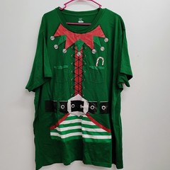 Holiday Time Green Elf Costume T Shirt Top Mens 3XL 54 56 Christmas