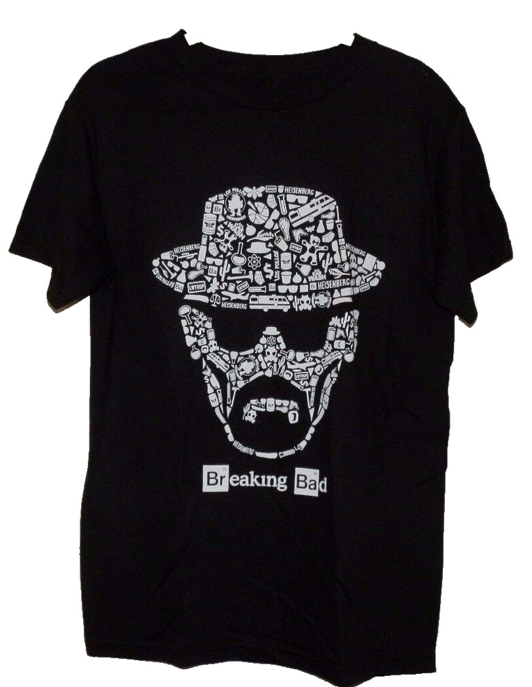 Men’s New Breaking Bad T-shirt Heisenberg Black 100% Cotton S 34/36