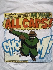 MF DOOM Madvillain All Caps! Stone’s Throw T-Shirt Mens Size Large White