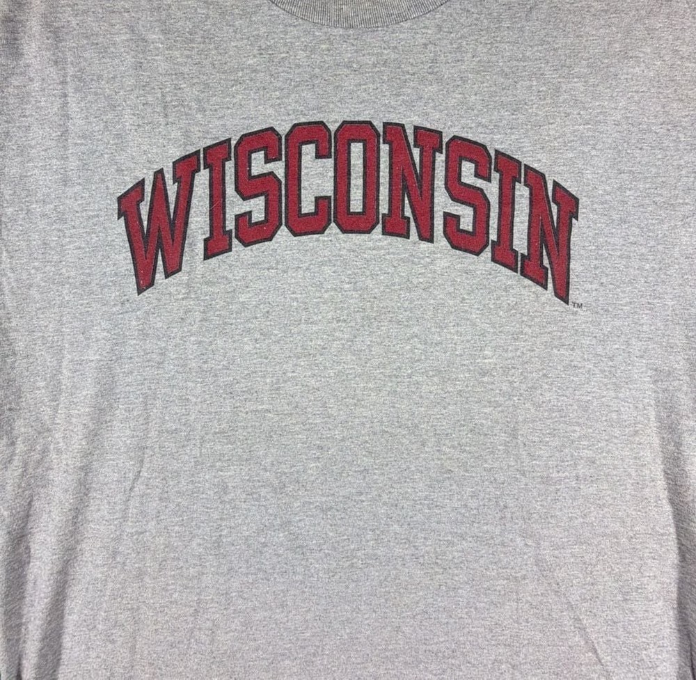 Vintage Wisconsin Long Sleeve Crew Gray long sleeve Men’s L