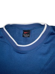 Vintage Nike Black Tag Mesh Athletic T-Shirt Dark Blue Size Medium Short Sleeve