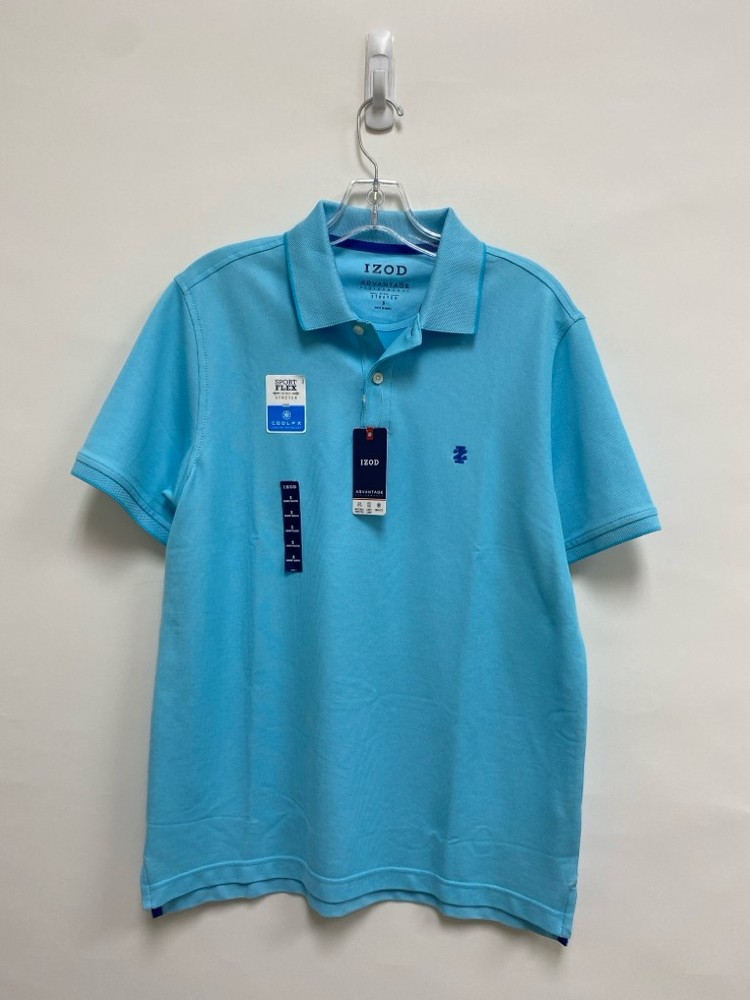 NWT Izod Size S Aqua Heather Polo Men’s Short Sleeve Shirt