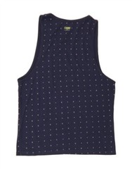JACK & JONES Mens Vest Top Small Navy Blue Spotted Cotton DG75