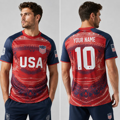 USA Soccer Jersey Shirt American Flag Patriotic Unisex Fan Tee