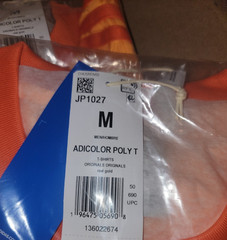 NEW MEN’S ADIDAS ORIGINALS TREFOIL POLY TEE SHIRT ~SIZE MEDIUM #JP1027 ORANGE