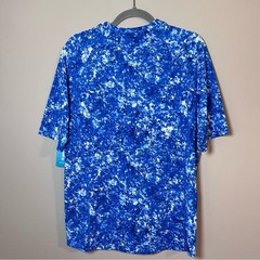 Coolibar NEW Men’s Hightide Short Sleeve Sun Protection Swim Shirt Blue Print M