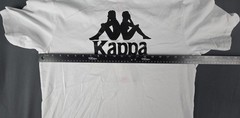 Kappa Shirt Mens Large White Black Graphic Spellout Print Short Sleeve