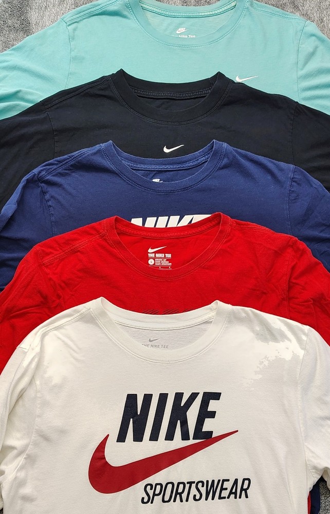 Lot Of 5 Nike Tee Cotton T-Shirts Swoosh All Men’s Size Large