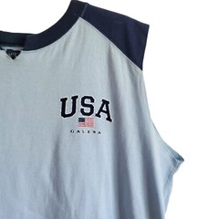 Biker Sleeveless Tee with Born Free Eagle USA Large 100% Cotton Large Pacific