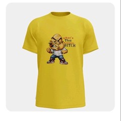 hood star Cartoon Graphic Print T-Shirt Yellow or White Crew Neck Short Sleeve