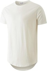 Mens 100% Cotton Pre-Shrunk Longline Crewneck T-Shirt Hip Hop Urban Style S-4XL