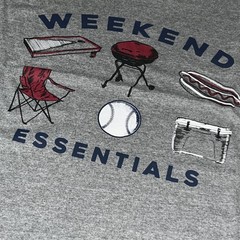 Men’s Grey XL T-Shirt Weekend Essentials Graphic Cotton Blend Crew Neck