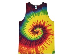 Multi-Color Tie Dye Tank Tops Sleeveless T-Shirts Adult Large 100% Cotton
