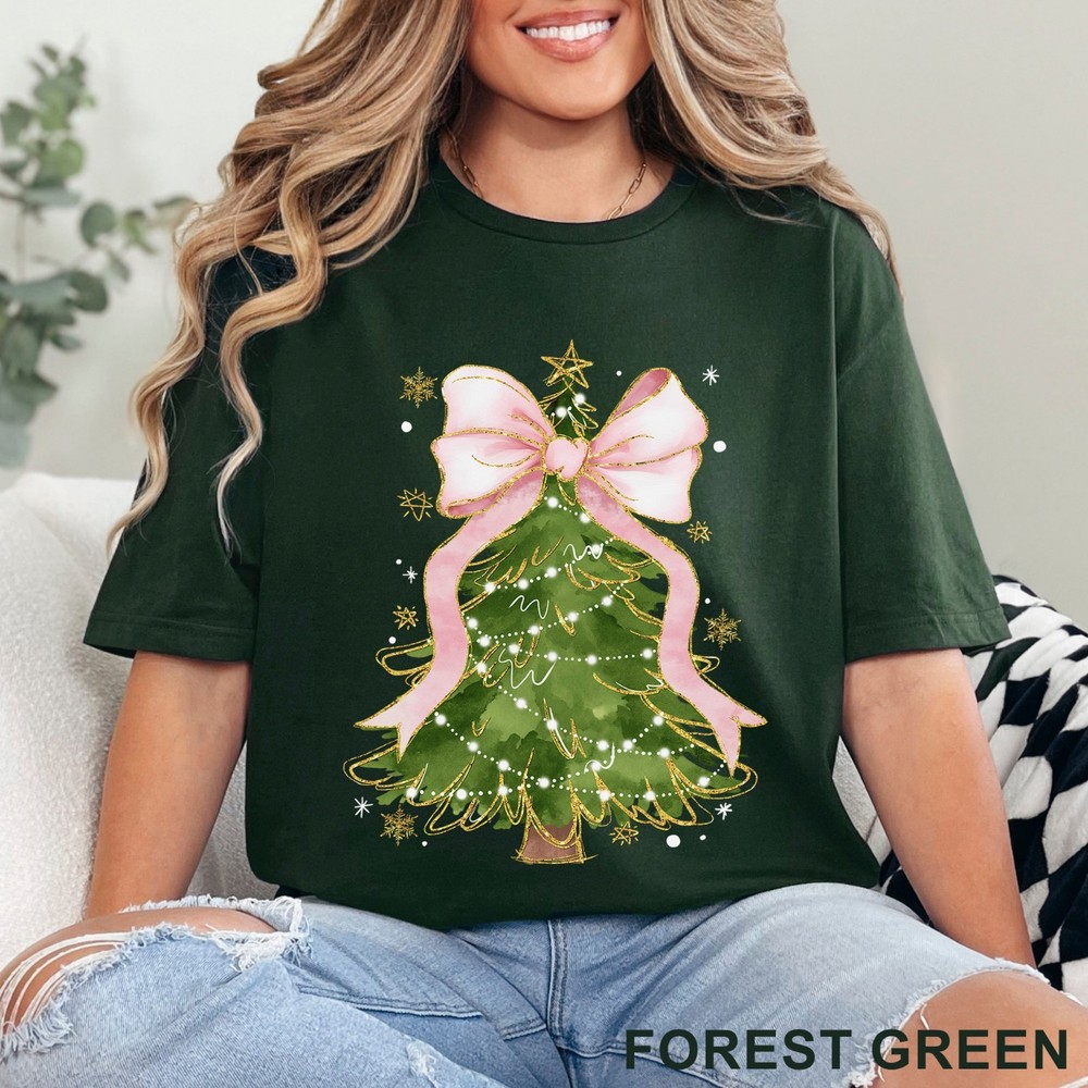 Christmas Tree Bow Shirt, Christmas Shirt for Women, Christmas Tree Shirt 203707