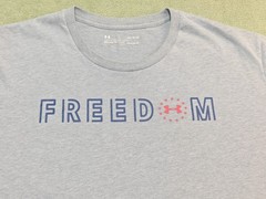 Under Armour Freedom Flag T-Shirt Mens Large Gray HeatGear Loose Fit Malaysia