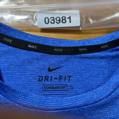 Nike Dri-Fit Running Standard Fit Men Size XL Solid Blue Crew-Neck T-Shirt