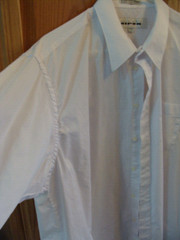 Albert Nipon Men’s White Shirt Classic Casual Cuff Style Large 17 1/2, 32-33