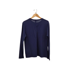 Quince Men 100% Merino Wool All-season Long Sleeve Base Layer Tee Blue M